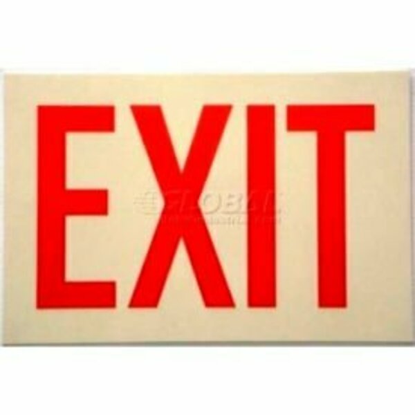 American Permalight Photoluminescent Sign With Exit In Reflective Red, Rigid PVC, Non-Adhesive 600100